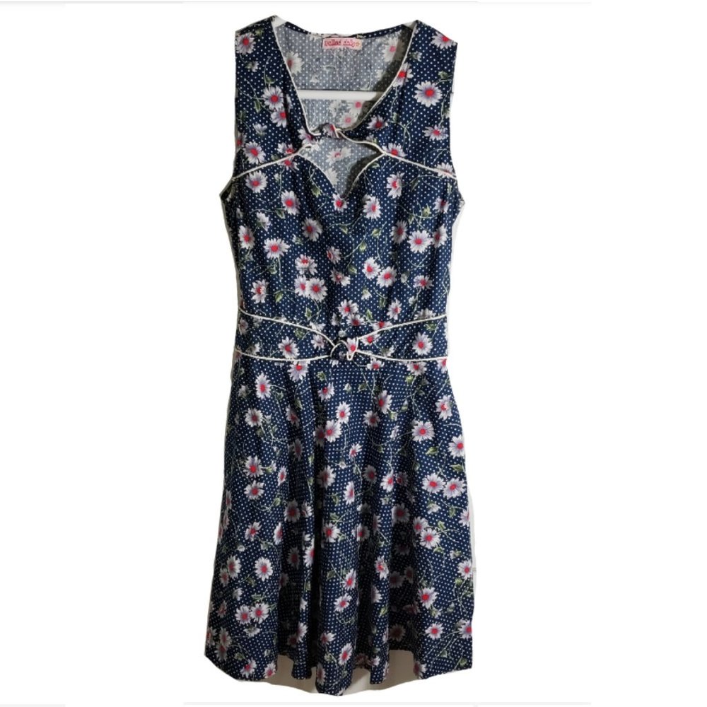 EUC Trollied Dolly Blue Floral Vintage Style Dress